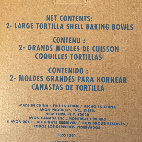Avon large tortilla shell baking bowls - Picture 2 of 2